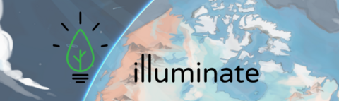 Illuminate logo in front of the world. 