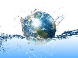 Globe and water