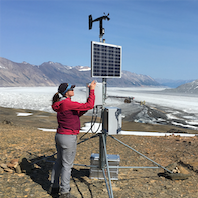 Christine Dow with research equipment in the North