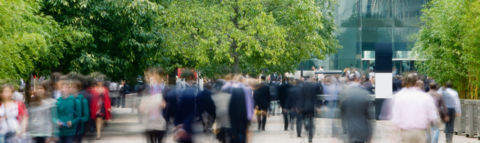 People walking in the city.