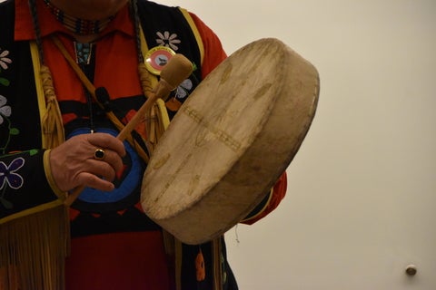 Indigenous deer hide drum