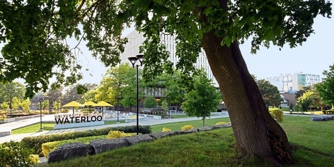 Photo of UWaterloo campus in the summer