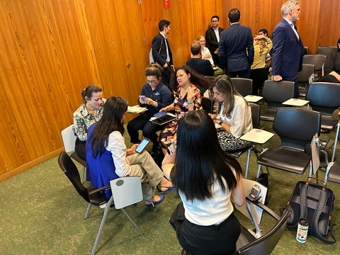 People at learning lab session