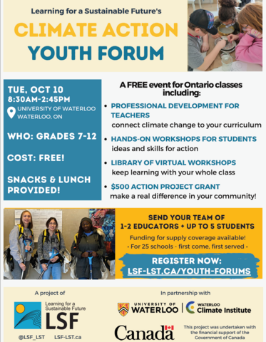 Climate action youth forum flyer