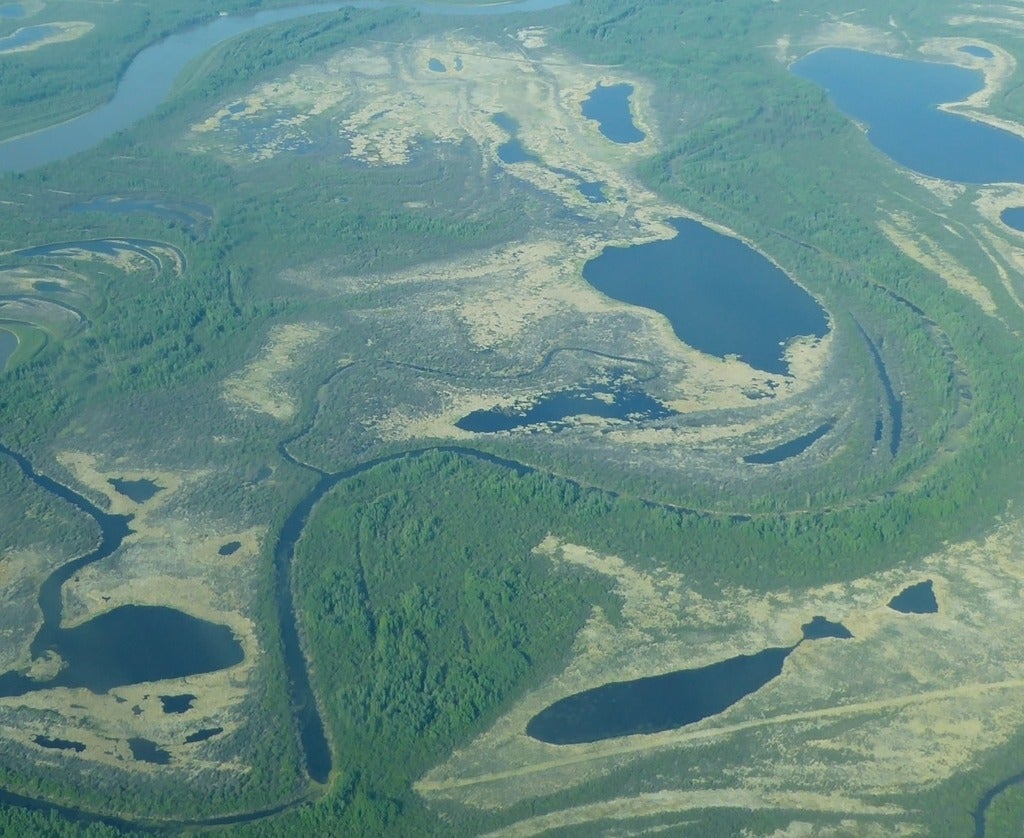 Aerial view of the Peace-Athabasca Delta