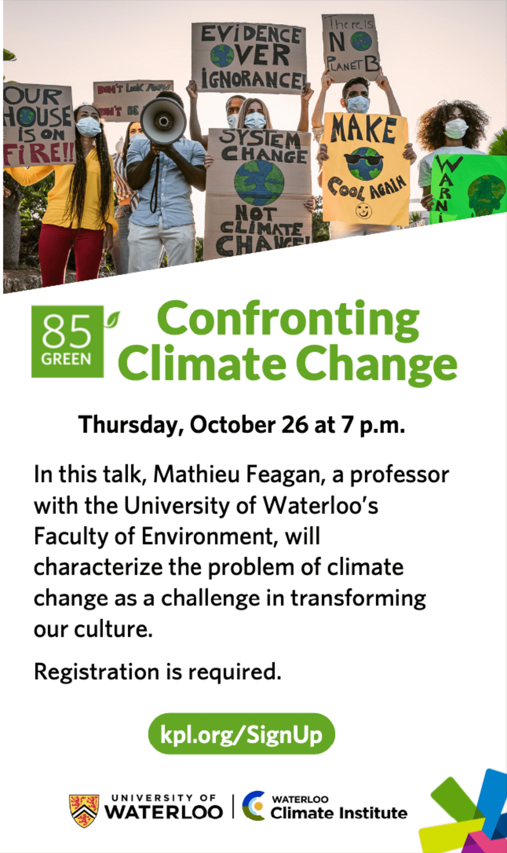 Confronting Climate Change event poster