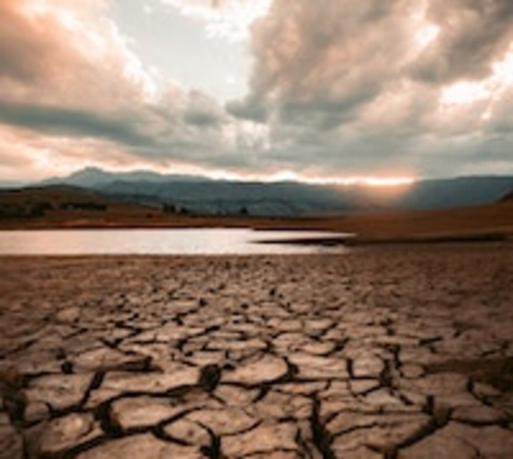 photo of drought and water and sky in the distance