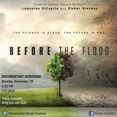 "Before the Flood" screening poster.