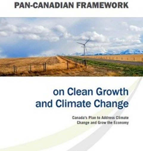 Cover of the Pan-Canadian Framework on Clean Growth and Climate Change.