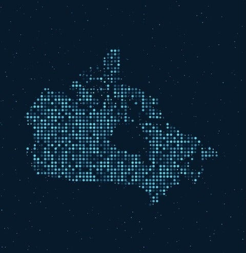 Dotted map of Canada