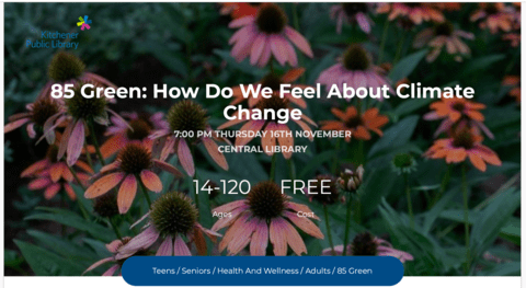 Echinacea flowers with event title