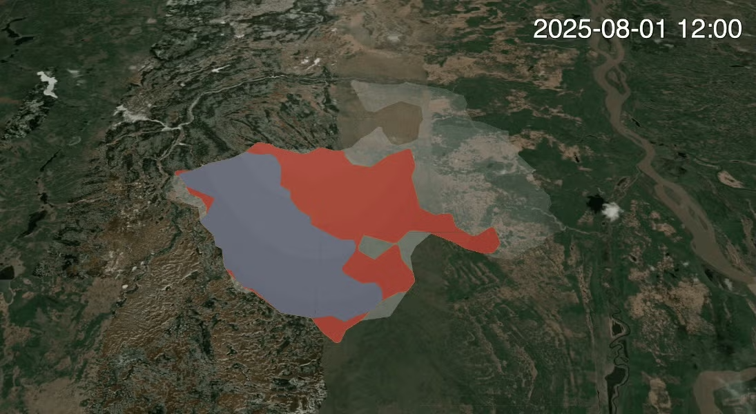 Visualization of wildfire spread