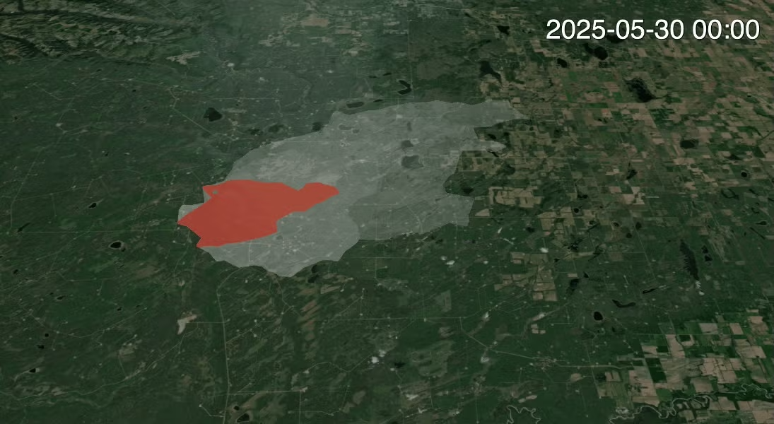 Visualization of wildfire spread