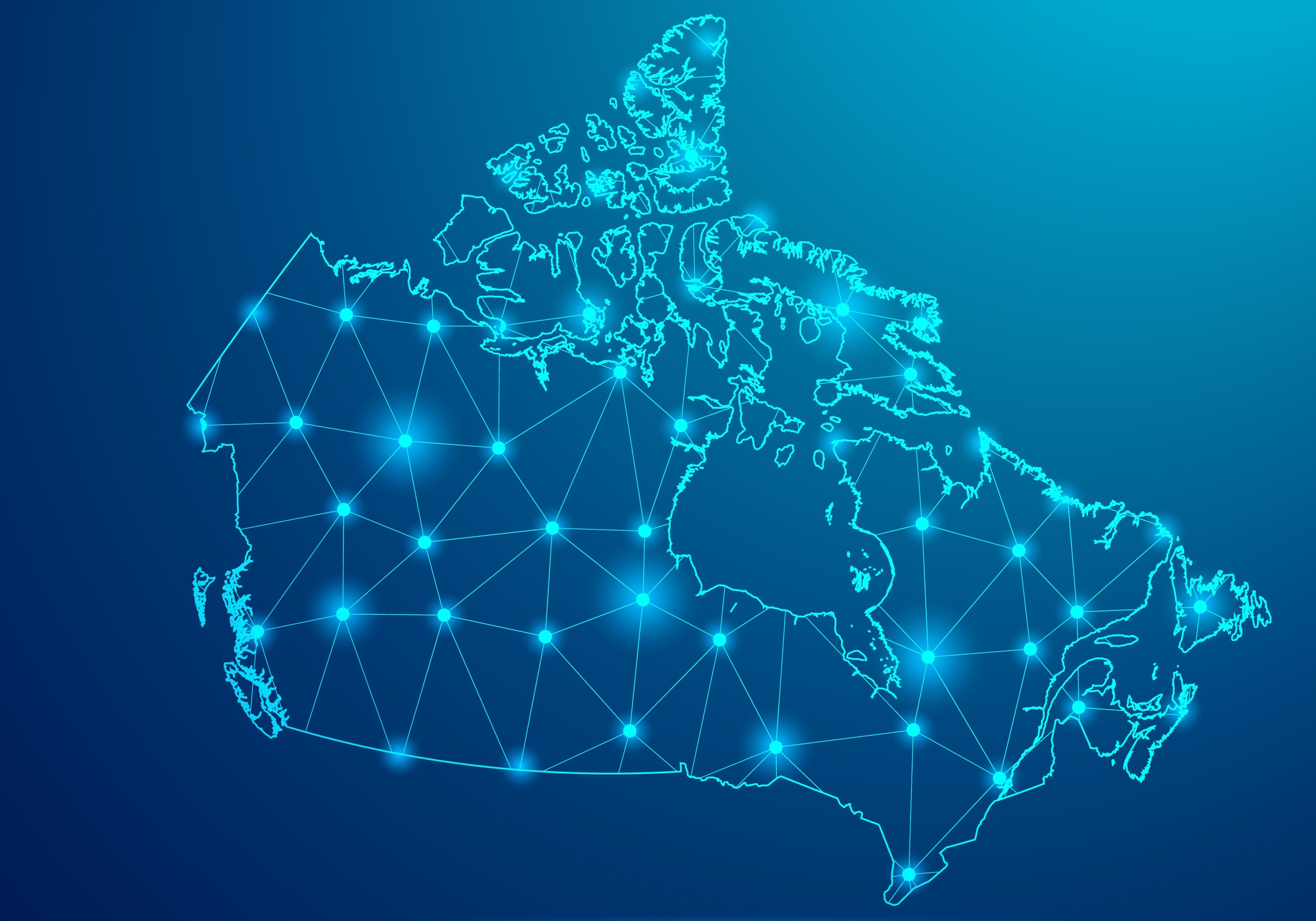 Dotted map of Canada
