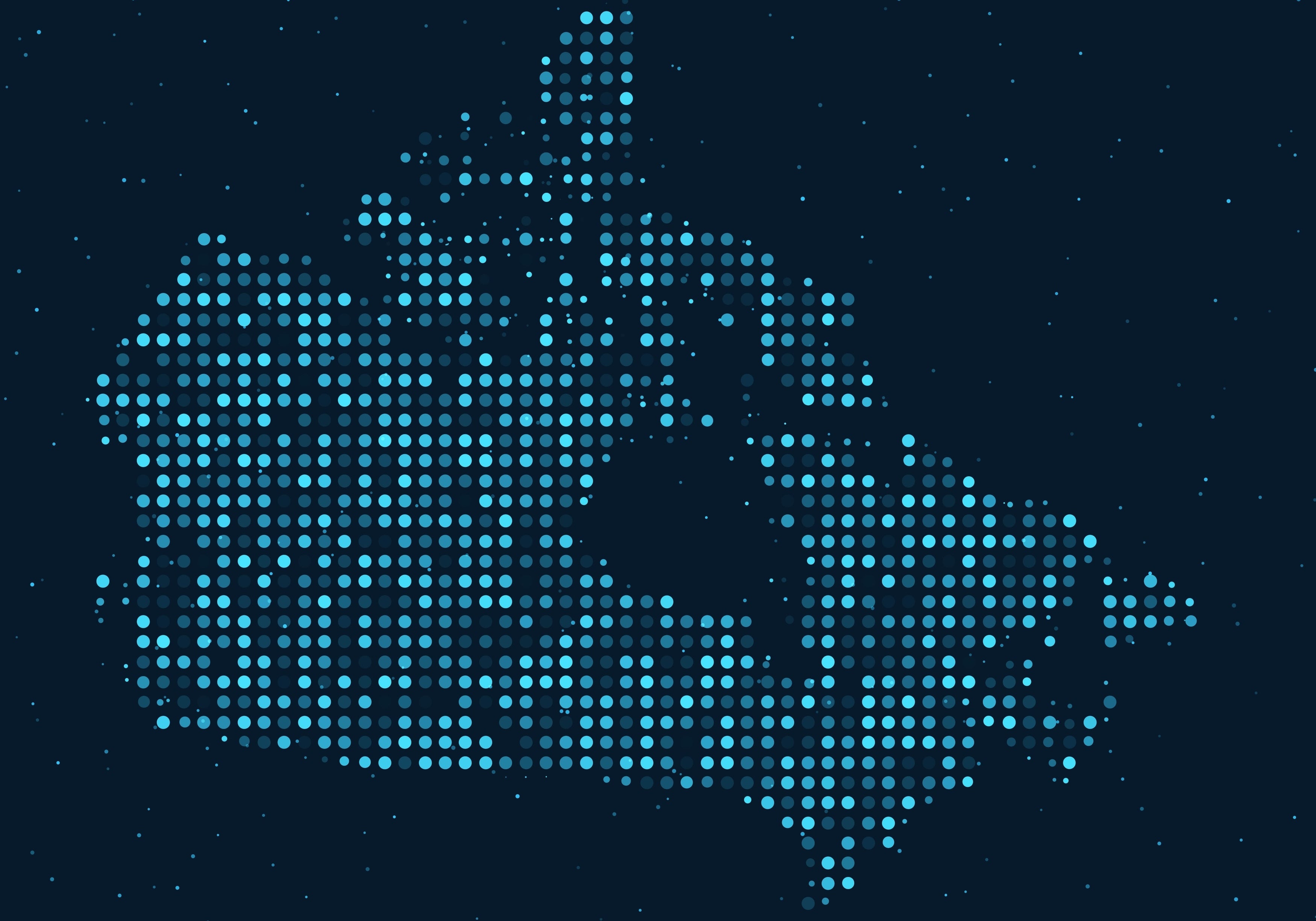 Dotted map of Canada