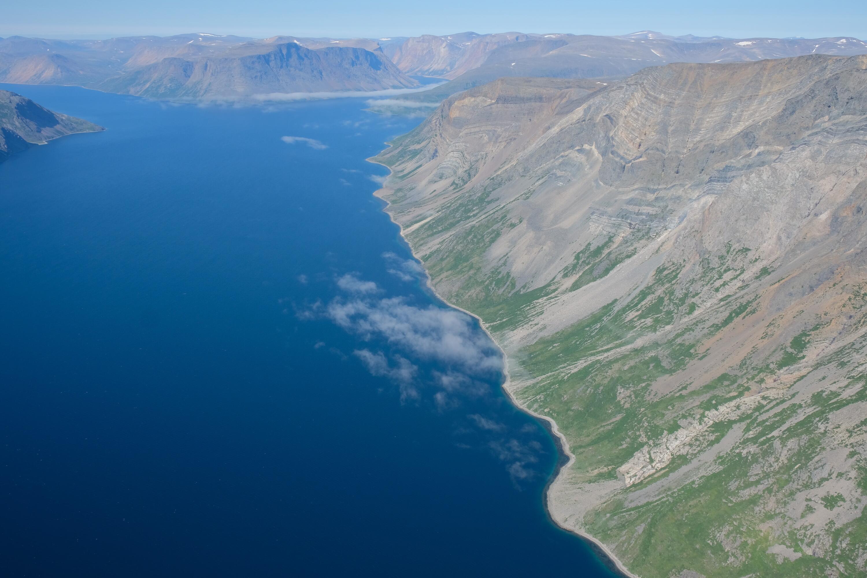 aerial view of torngat mountains national park