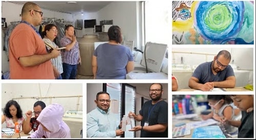 Collage of team photos in Mexico