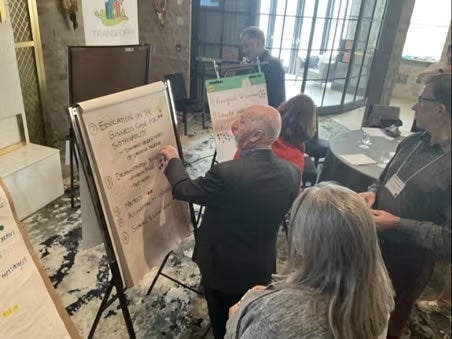 Participants collaborating at summit workshop