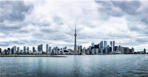 Toronto skyline on a cloudy day