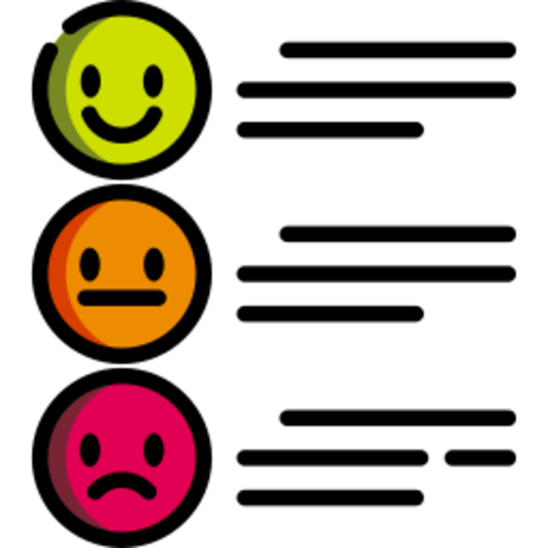 icons of survey faces- happy, neutral and mad