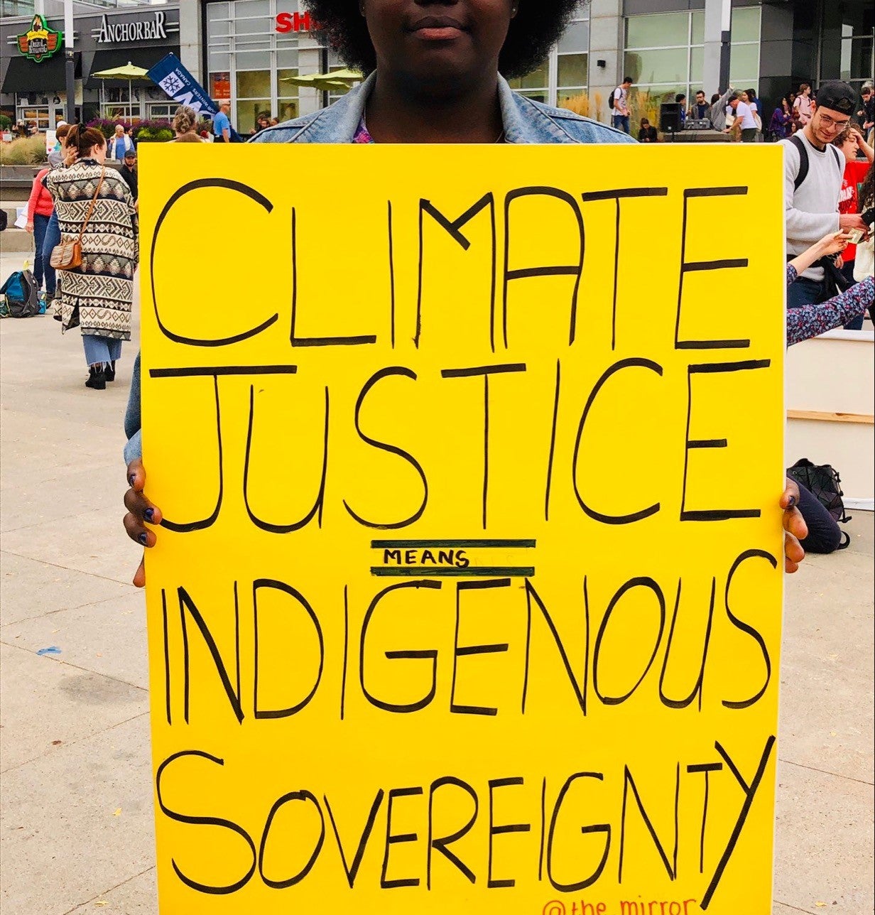 Climate poster at protest