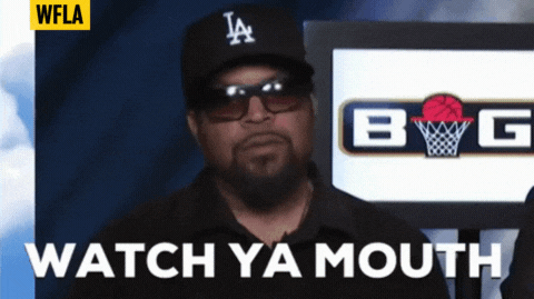 GIF of Ice Cube talking with the caption, &quot;Watch ya mouth&quot; and the credit tag &quot;WFLA&quot;