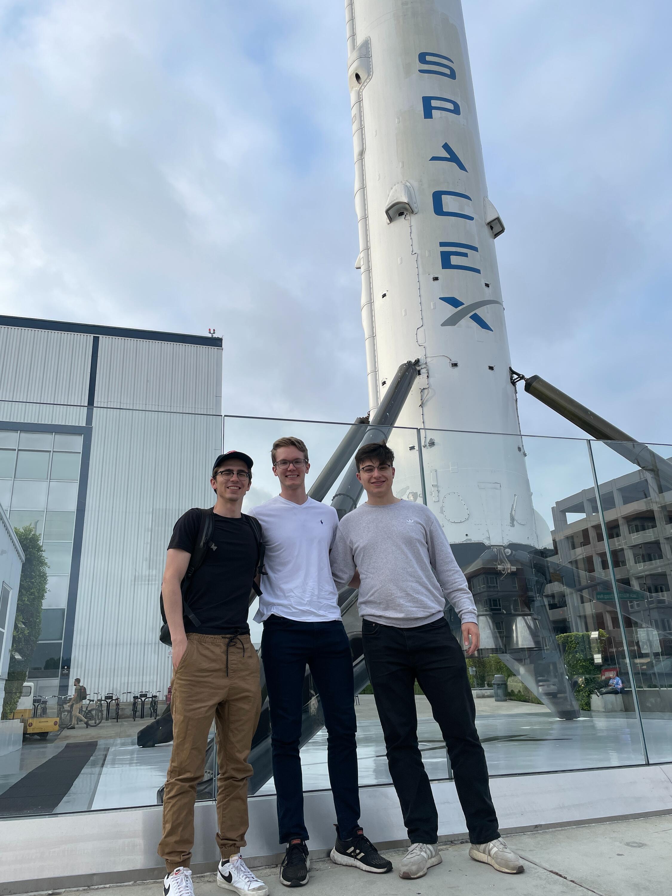 Sam and friends visiting the SpaceX.