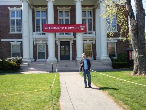 Kevin, a Waterloo co-op student on a co-op term at Harvard