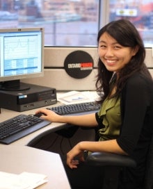 Jessica co-op student sitting at desk