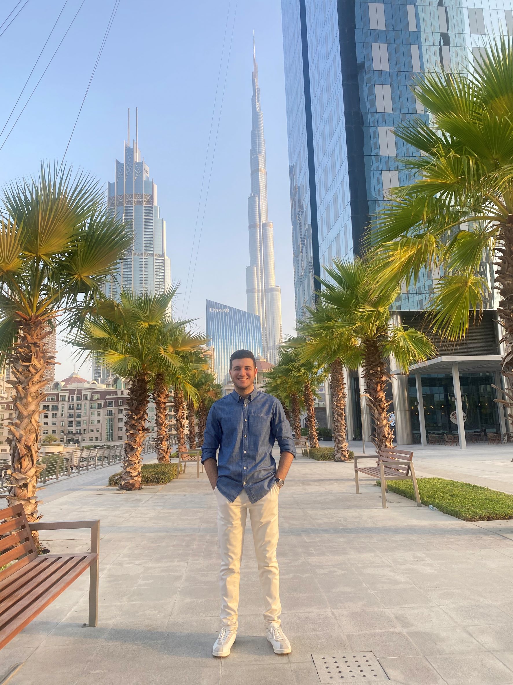 Souhail posing for a photo in Dubai