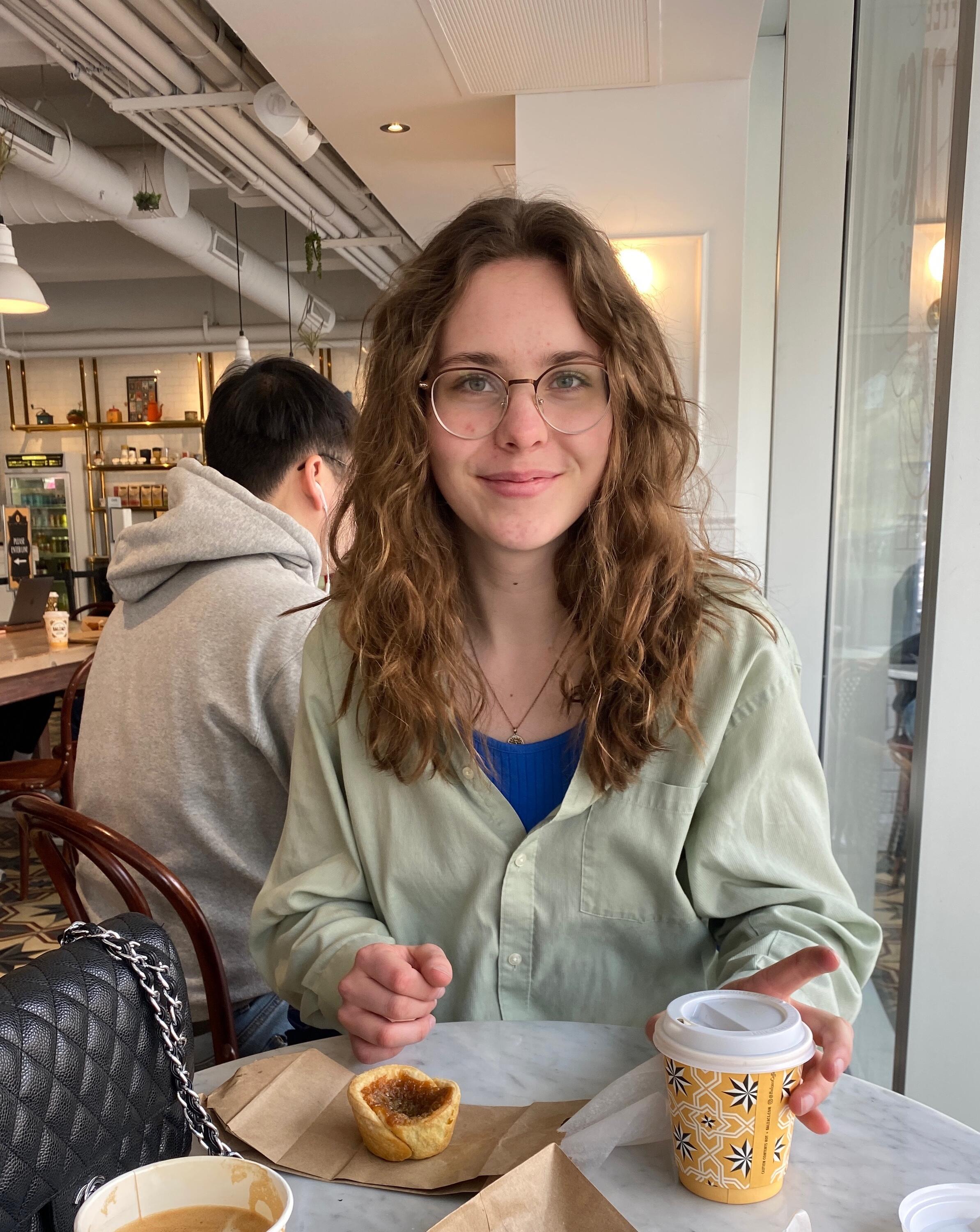 Abigail Ruhland at a cafe