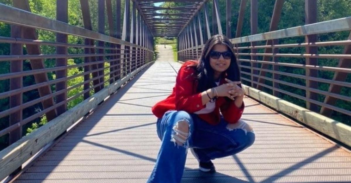Niharika Sharma in a bridge