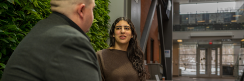 employer and student talking