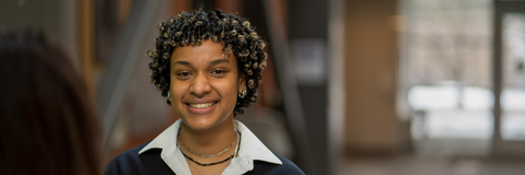 student looking at the camera