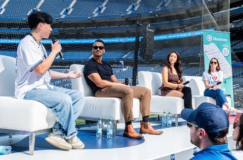 Tobin Tang speaking at the Blossom Social Investor Tour