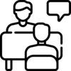 Two people in meeting icon
