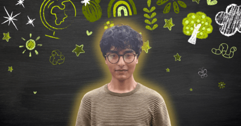 Arhum Aziz posing in front of environment icons