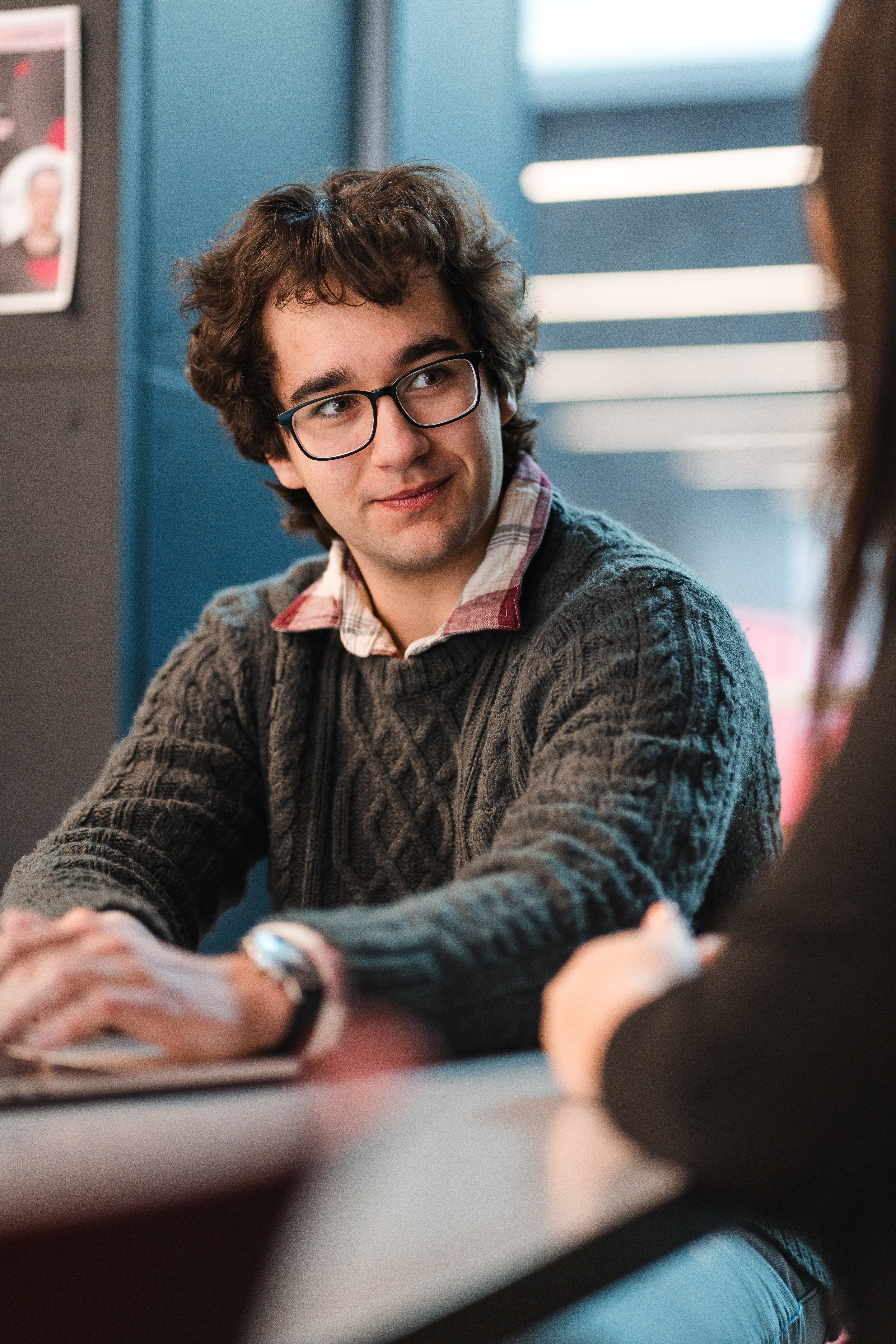 man sitting at table 