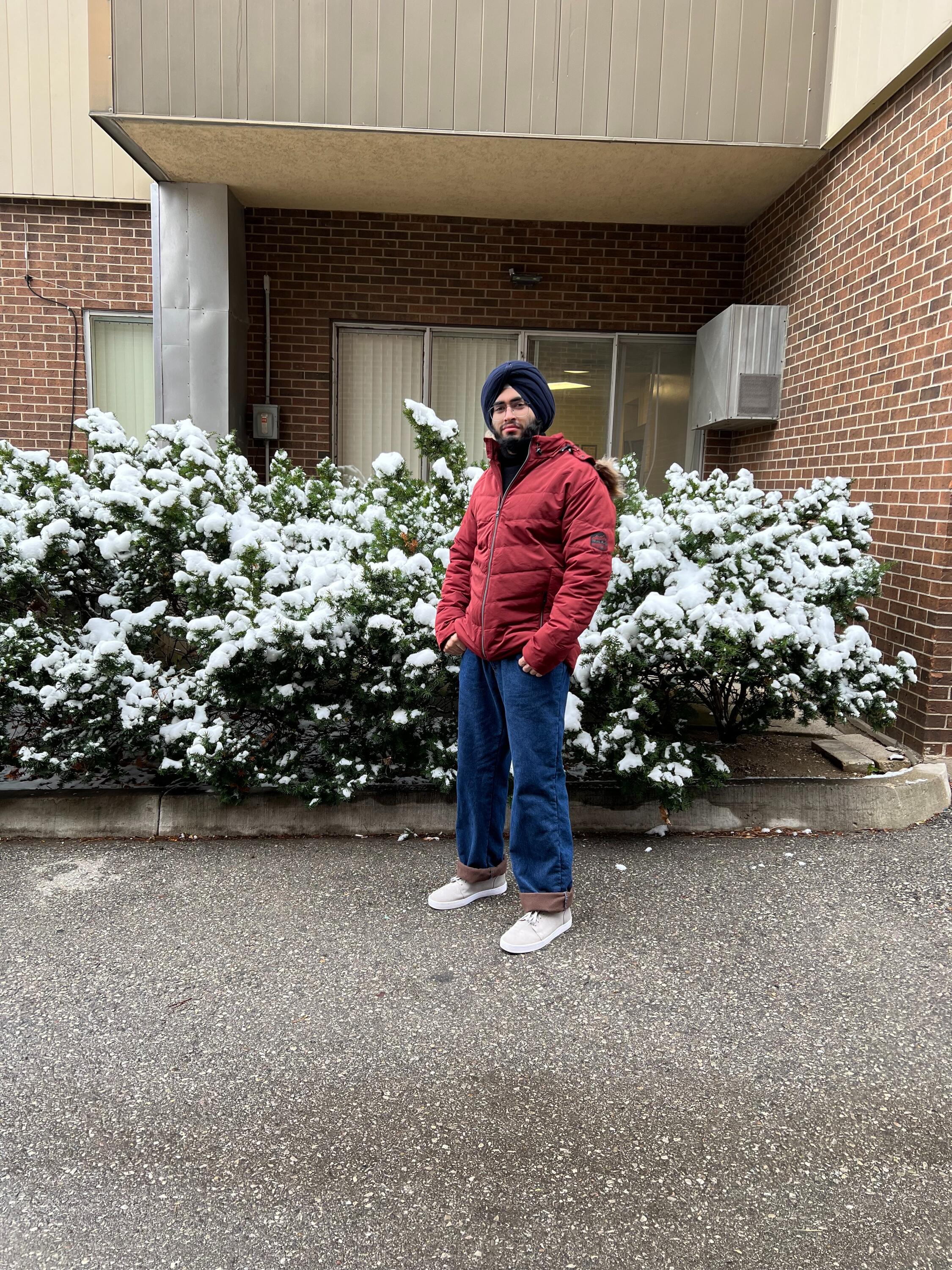 Prabhshran on campus at the University of Waterloo.