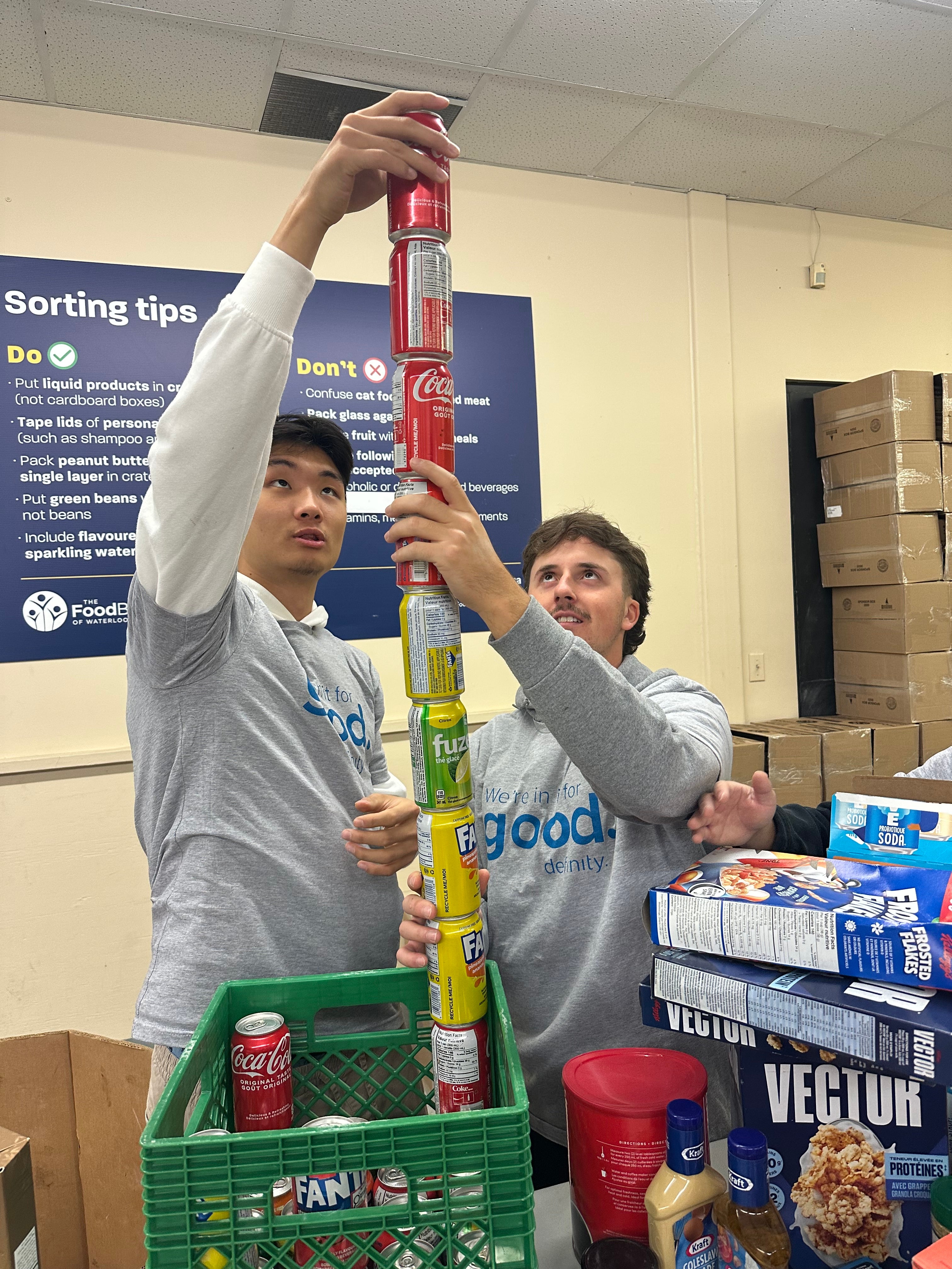 Nick Cahyono stacking soda cans