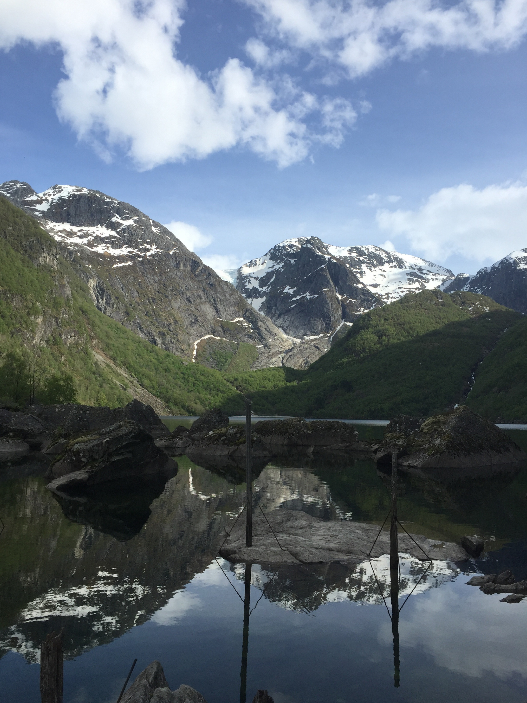 An image of a mountain with snow on it