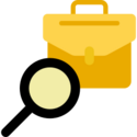 magnifying glass with briefcase 