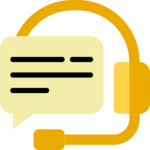 chat bubble with headset
