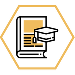 book and grad cap icon