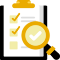 clipboard with checklist and magnifying glass 