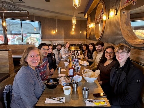 Group photo a resturant
