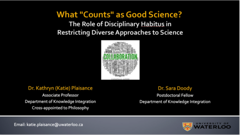 title slide: What "counts" as good science?