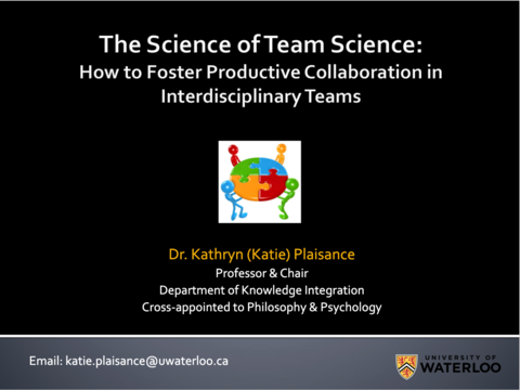 title slide: The Science of Team Science
