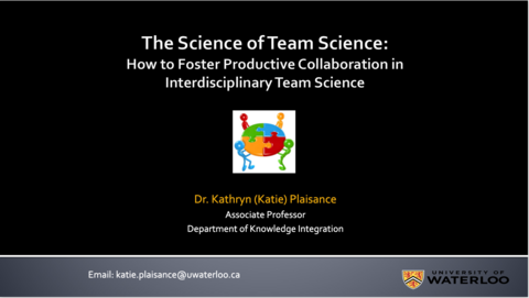 title slide: The Science of Team Science
