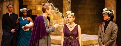 Portia's Julius Caesar actors on set